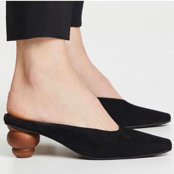 NWOT Jeffrey Campbell Cryptic Suede Mules - Picture 1 of 14